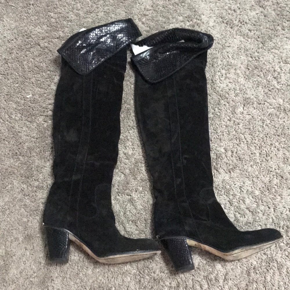 Dior over knee suede boots